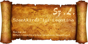 Szentkirályi Leontina névjegykártya